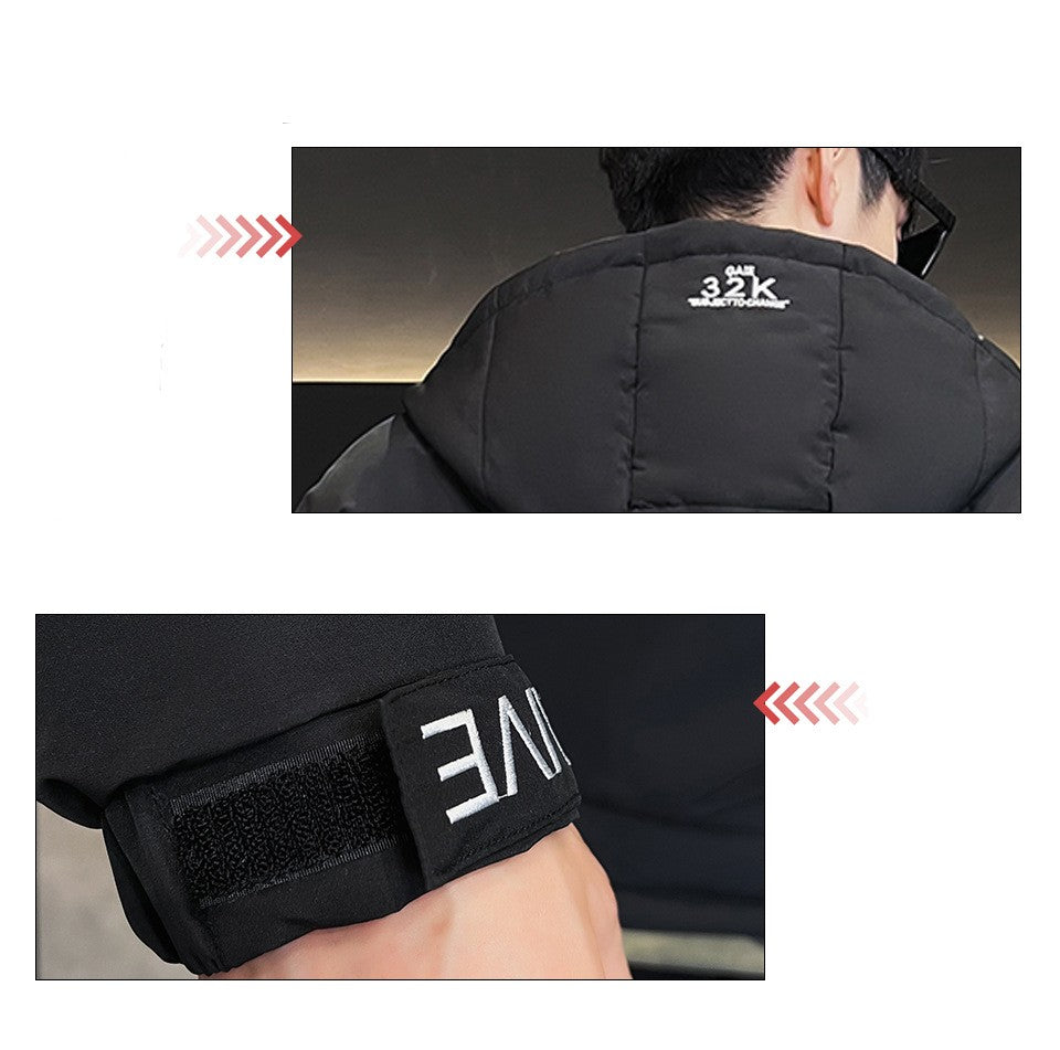 Cappotto imbottito in cotone con cappuccio da uomo